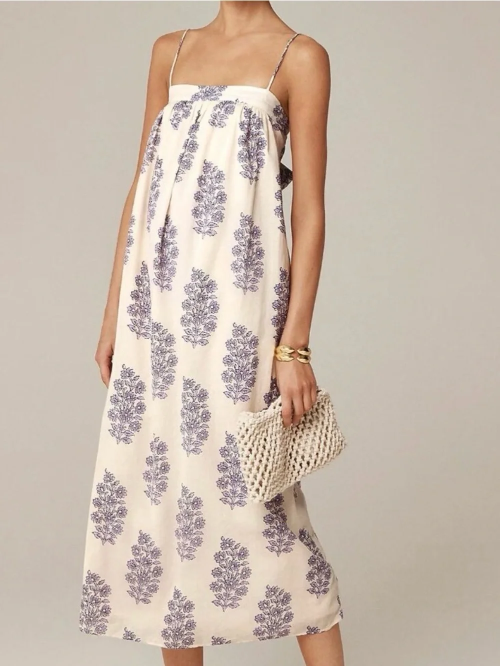 J. Crew Warm Sesame Lavender Floaty Midi Dress NWT size Small